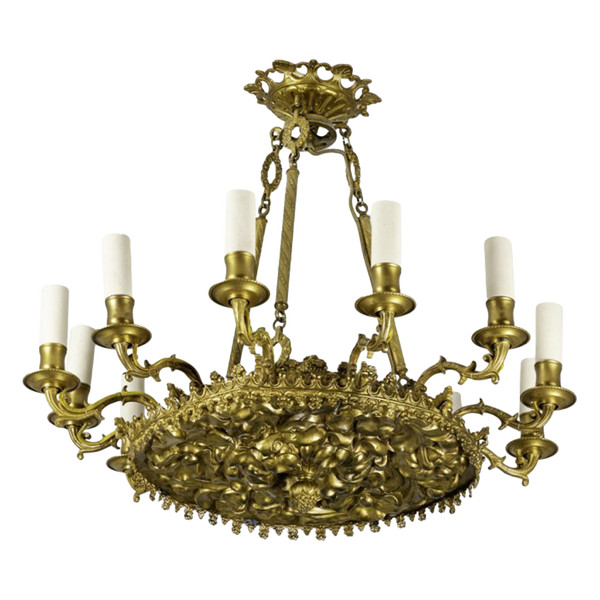 Restoration Style Chandelier In Metal And Gilt Bronze, Circa 1880 - Ls1367631