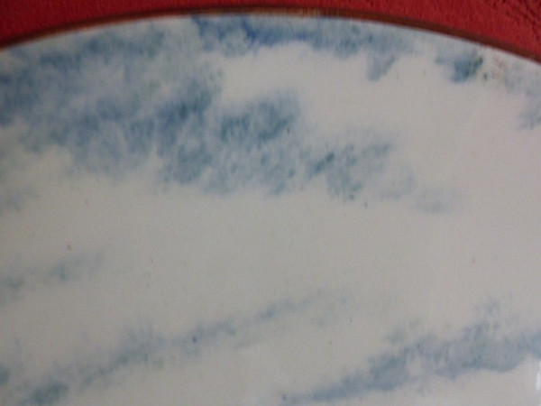 Raro piatto Gien con decoro forte e paesaggio diam 29,8 cm