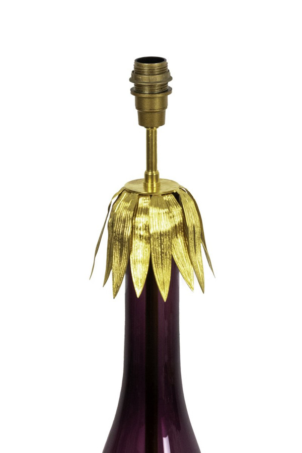Lamp En Verre Aubergine Et Laiton Doré, Années 1970 - Ls4101261