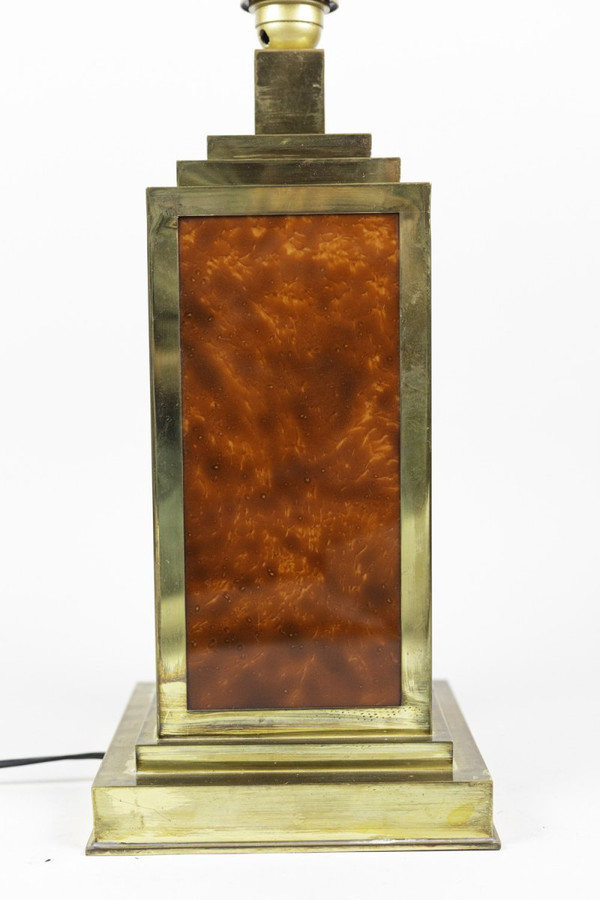 Paire De Lampes En Bakélite Et Laiton Doré, Années 1970 - Ls4113301