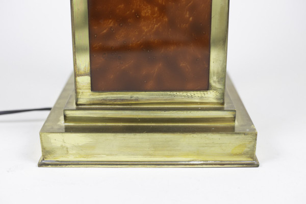 Paire De Lampes En Bakélite Et Laiton Doré, Années 1970 - Ls4113301