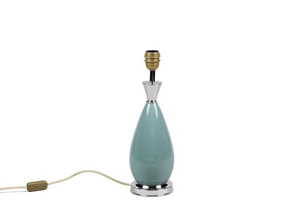 Ein Paar Lampen aus blauem Porzellan und silbernem Messing, 1970er Jahre - Ls3278571