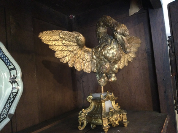 Cigno in legno dorato del XVIII secolo