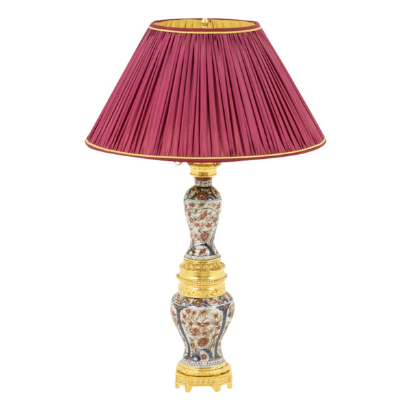 Grande lampada Imari in porcellana e bronzo dorato, 1880 circa - Ls36091021