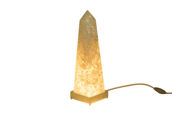 Pierre Giraudon, Lampe Obélisque En Résine Fractale, Années 1970 - Ls3704301
