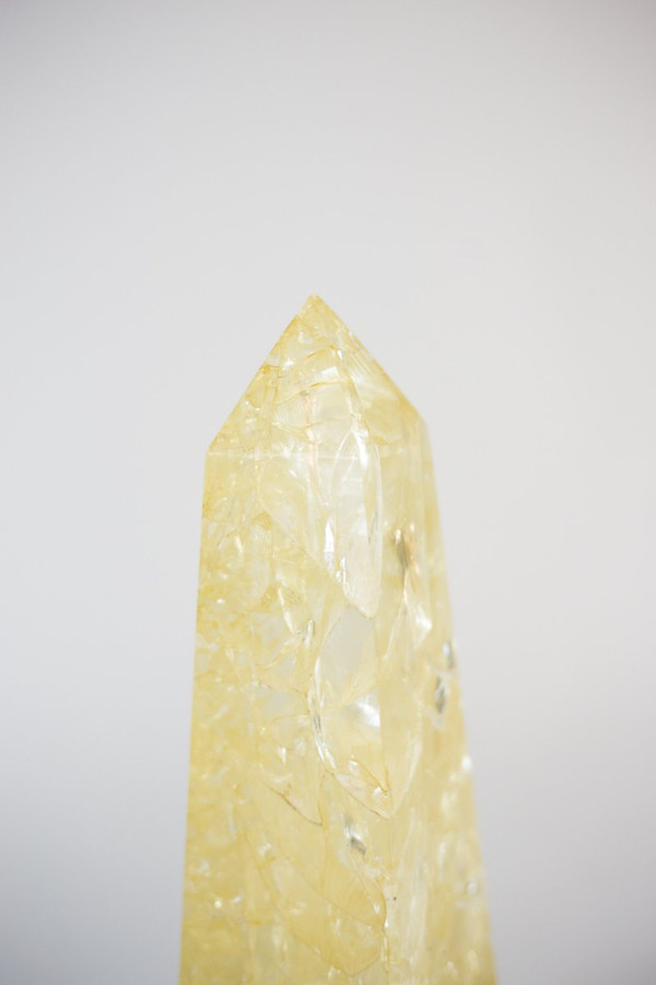 Pierre Giraudon, Lampe Obélisque En Résine Fractale, Années 1970 - Ls3704301