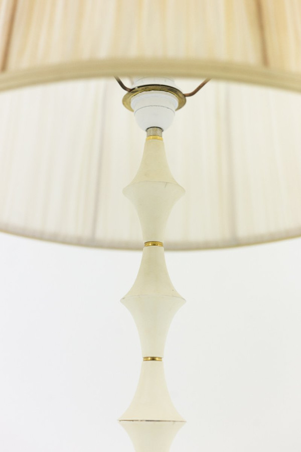 Lampe aus weißem Harz und goldenem Messing, 1970er Jahre - Ls3709321