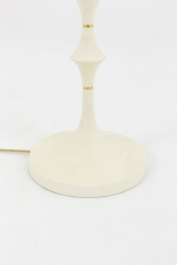 Lampe aus weißem Harz und goldenem Messing, 1970er Jahre - Ls3709321