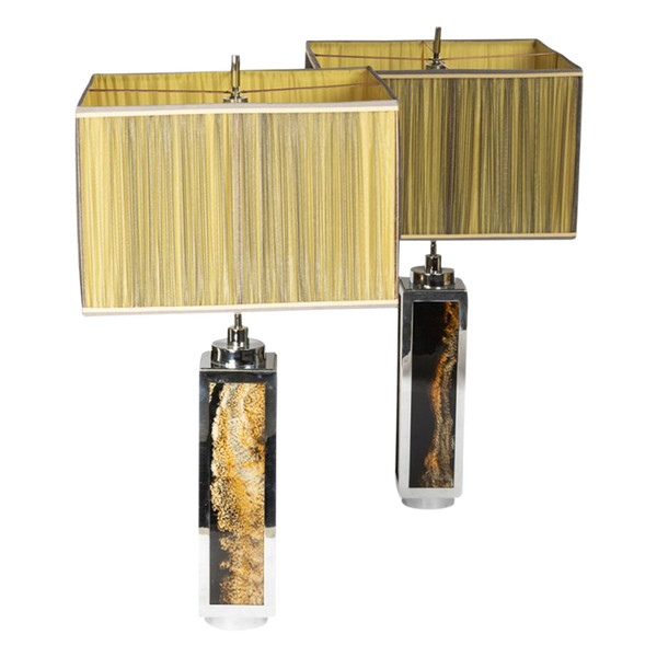 Coppia di lampade in bachelite e metallo cromato, anni '70 - LS40271201