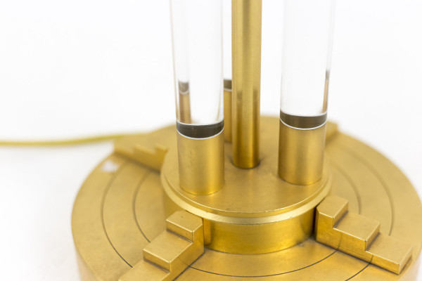 Lampe En Lucite Et Bronze Doré, Années 1940 - LS1936731