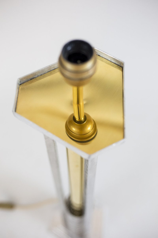 Paire De Grandes Lampes, Fonte D’aluminium Et Bronze Doré, Années 1970 - LS3707711
