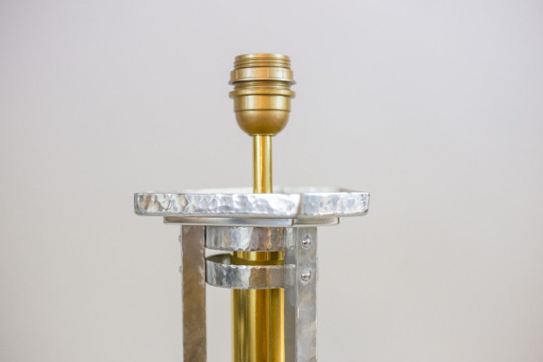 Paire De Grandes Lampes, Fonte D’aluminium Et Bronze Doré, Années 1970 - LS3707711