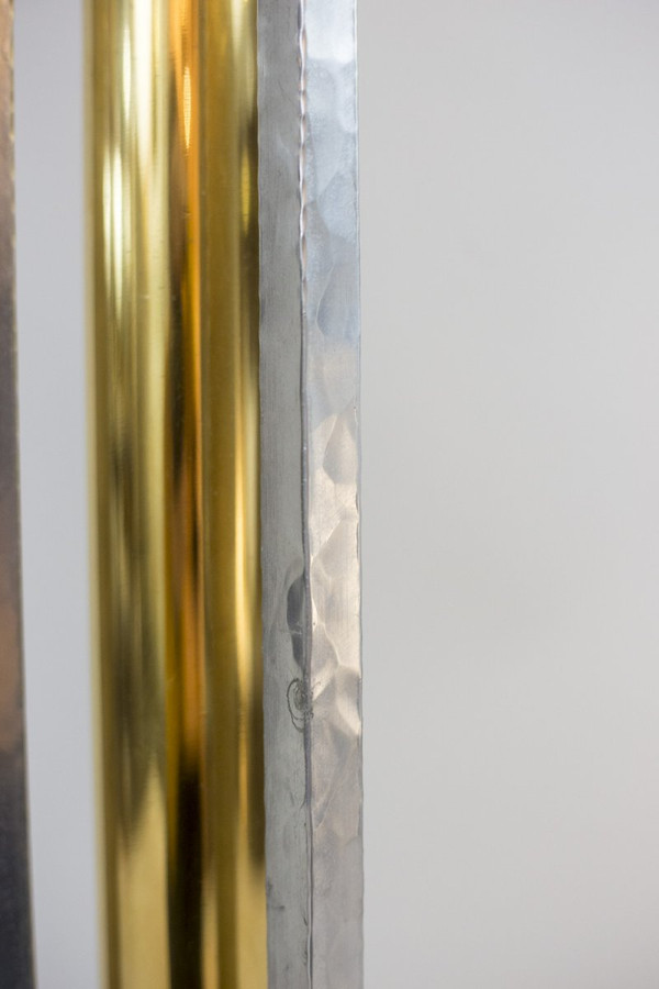 Paire De Grandes Lampes, Fonte D’aluminium Et Bronze Doré, Années 1970 - LS3707711