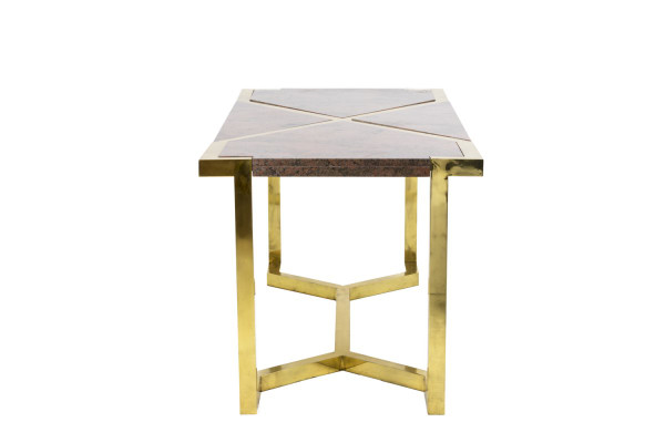 Table En Laiton Doré Et Granit Rose, Italie, Vers 1970 - LS41242351