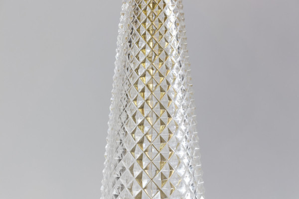 Grande Lampe Style Empire En Cristal Taillé Et Bronze Doré, Années 1940 - LS3000411