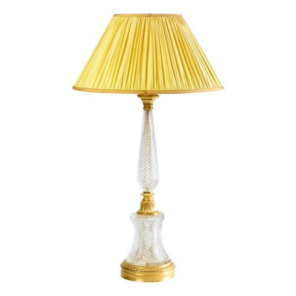 Grande Lampe Style Empire En Cristal Taillé Et Bronze Doré, Années 1940 - LS3000411