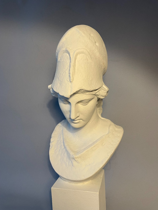 Bust of Athena in plaster called "Pallas de Velletri" H 55cm (Minerva)