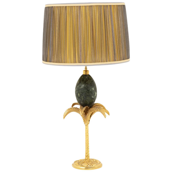 Maison Charles, Palm Tree Lamp With Marble Egg, 1970s - LS3077501