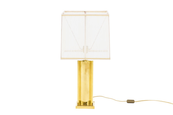 Coppia di lampade geometriche in ottone dorato, anni '70 - LS4058/4059/1151