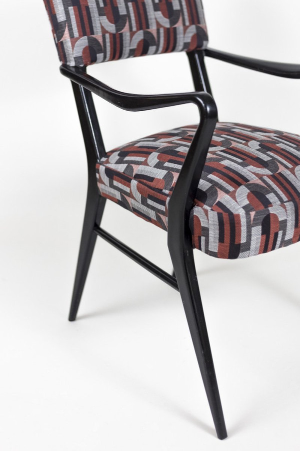 Coppia di poltrone in legno laccato nero, anni '70 - LS38871101