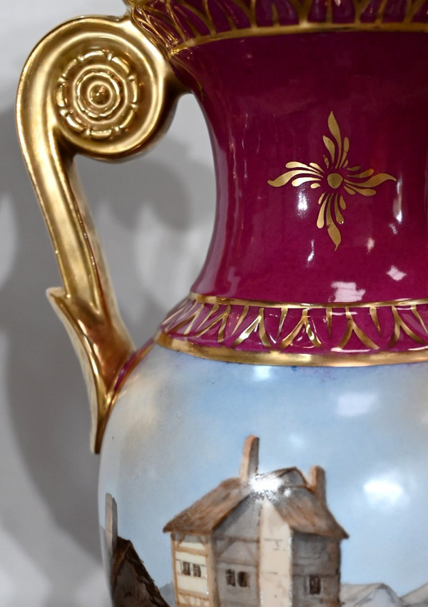 Pair of Paris Porcelain Vases - Early 20th Century