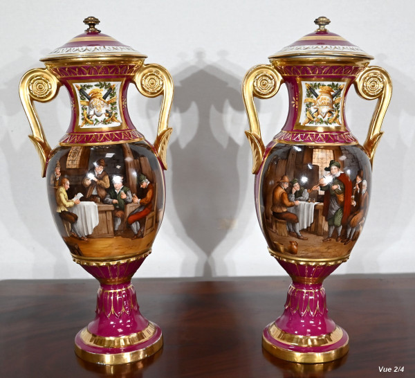 Pair of Paris Porcelain Vases - Early 20th Century