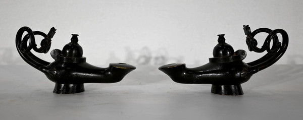 Paire de Lampes à huile en Bronze – 1900