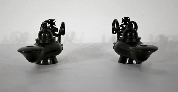 Paire de Lampes à huile en Bronze – 1900