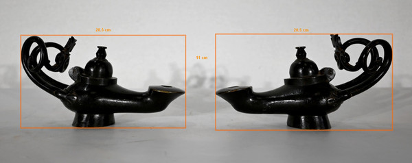 Paire de Lampes à huile en Bronze – 1900
