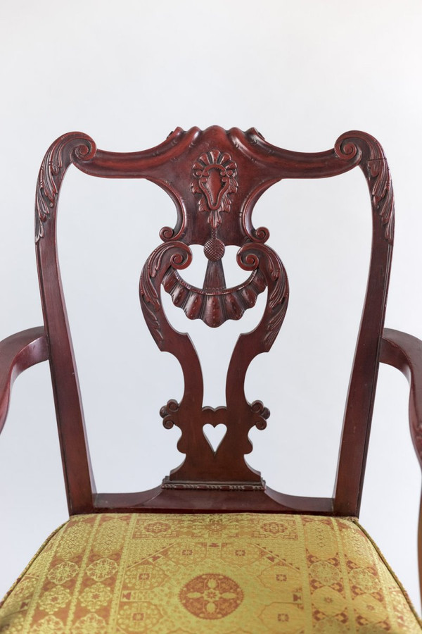 Pair Of Chippendale Style Red Lacquered Wood Armchairs, Circa 1880 - LS3049B1251