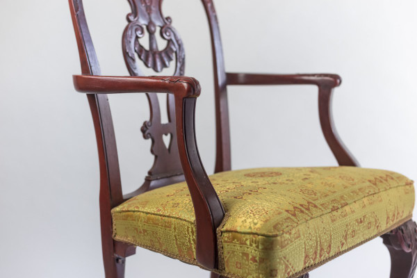 Pair Of Chippendale Style Red Lacquered Wood Armchairs, Circa 1880 - LS3049B1251