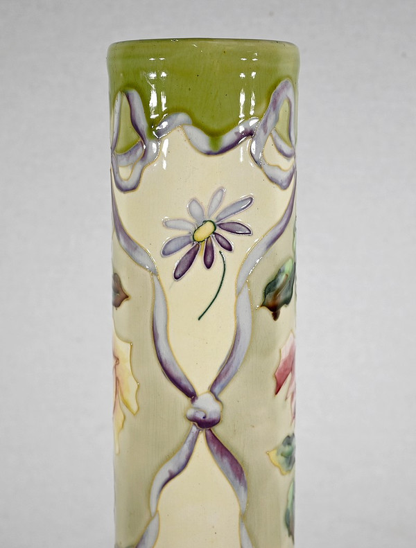Important Earthenware Vase from Longchamp, Art Nouveau - 1900s