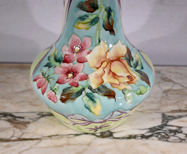 Important Earthenware Vase from Longchamp, Art Nouveau - 1900s