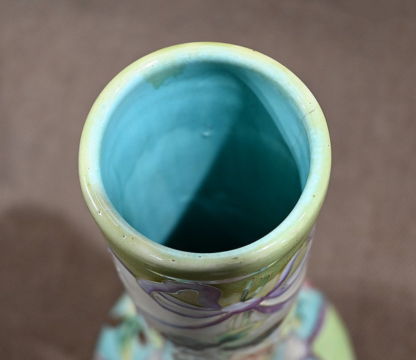 Important Earthenware Vase from Longchamp, Art Nouveau - 1900s
