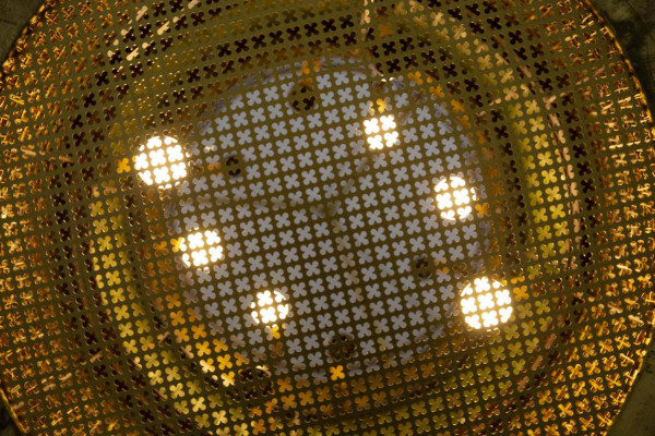 Grande Lanterne En Fer Et Verre Jaune Et Vert, Années 1950 - LS28482641