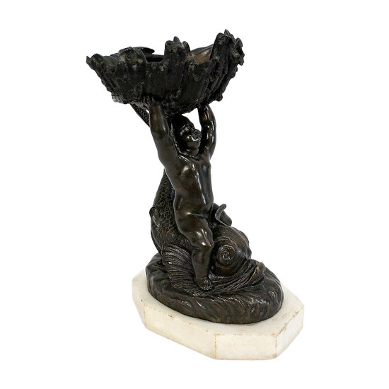  Vide-poche en Bronze ''L'enfant et le dauphin'' - Début XIXe 