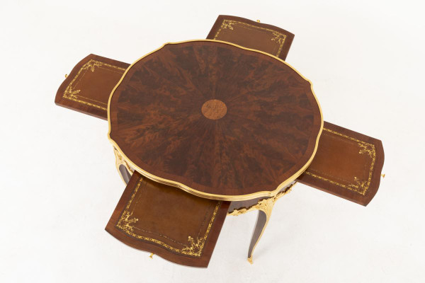 Table Bouillotte De Style Louis XV En Bois De Violette, Fin XIXe Siècle - LS39561901