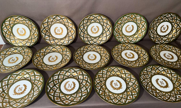 14 Very Beautiful Porcelain Plates Imperial Manufacture Of Sèvres Nineteenth