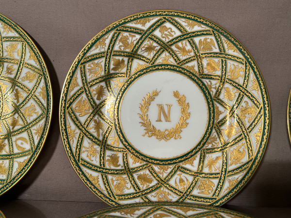 14 Very Beautiful Porcelain Plates Imperial Manufacture Of Sèvres Nineteenth