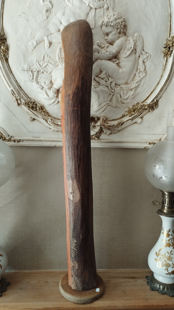 Stylized Madonna in polychrome wood by Ray Boterf-circa 1970