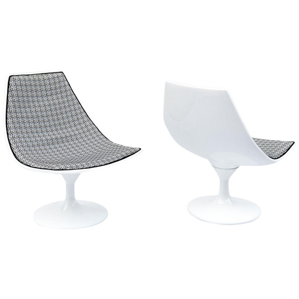 Paire De Fauteuils Pivotant En Fibre De Verre Laqué Blanc, Années 1970 - LS37151331