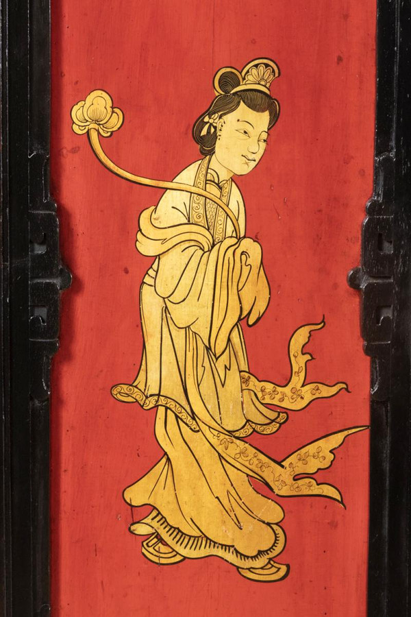 Grand Meuble D’appui Chinoisant En Bois Laqué Noir, Rouge Et Or, Vers 1880 - LS37661501