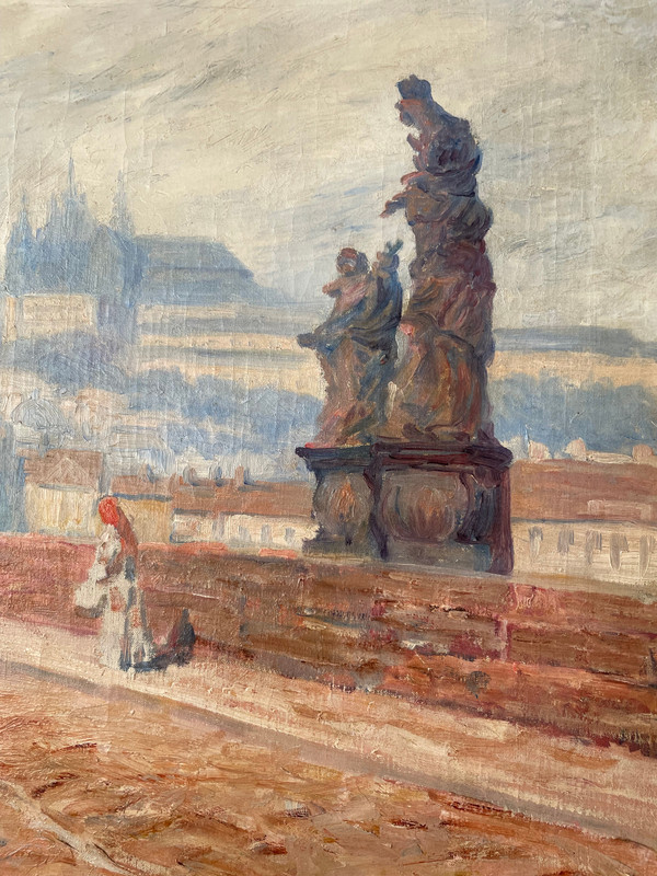 Ostschule - Die Karlsbrücke in Prag um 1900