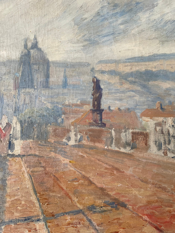 Ostschule - Die Karlsbrücke in Prag um 1900