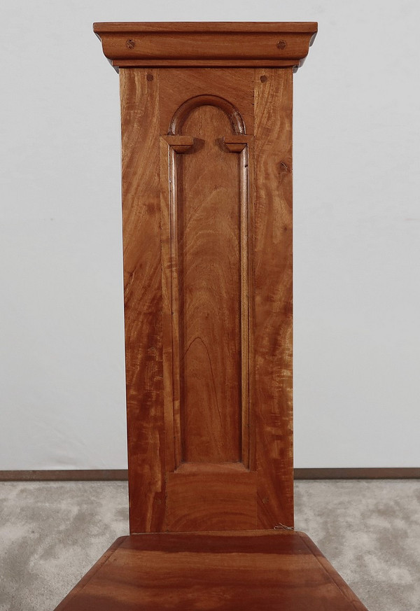Suite of 4 Chairs in Solid Mahogany, Cathedral taste - XXth