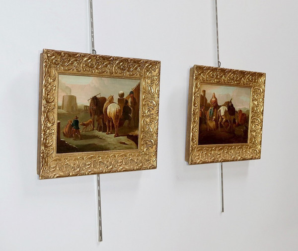Paire de Tableaux « Scènes Espagnoles » – Milieu XIXe