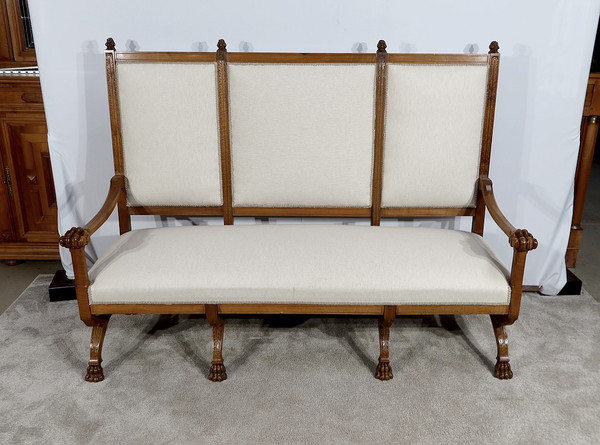 Rare Banquette en Noyer Massif, style Renaissance – Fin XIXe