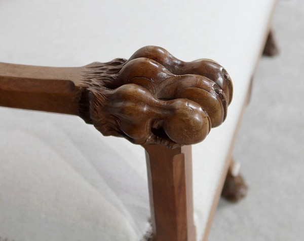 Rare Banquette en Noyer Massif, style Renaissance – Fin XIXe