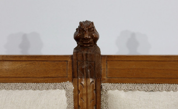 Rare Banquette en Noyer Massif, style Renaissance – Fin XIXe