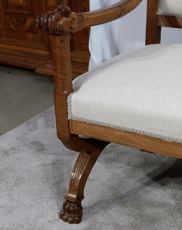 Rare Banquette en Noyer Massif, style Renaissance – Fin XIXe